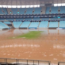 Gramado da Arena do Grêmio foi tomado pela água das chuvas | 
Reprodução/Instagram