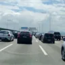 Motorista enfrenta lentidão na Ponte Rio-Niterói na manhã deste sábado. Foto: Reprodução/Redes Sociais