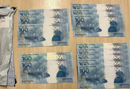 Dinheiro falso apreendido nesta sexta-feira (23). Divulgação PF
