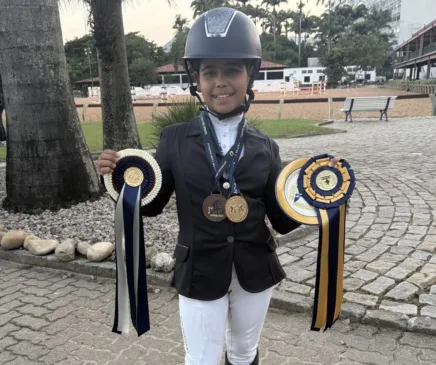 Valentina Almeida: despontando no hipismo dentro da sua categoria. Foto: Divulgação