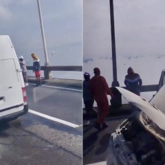 Incêndio e acidente afetam o fluxo na Ponte Rio-Niterói