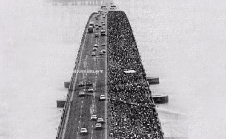 Corrida da Ponte em 1986 | Reprodução Redes Sociais