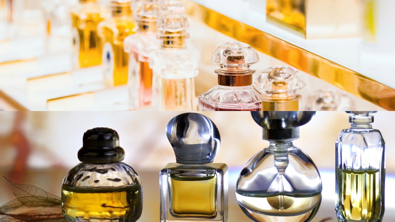 Frascos de perfume vazios