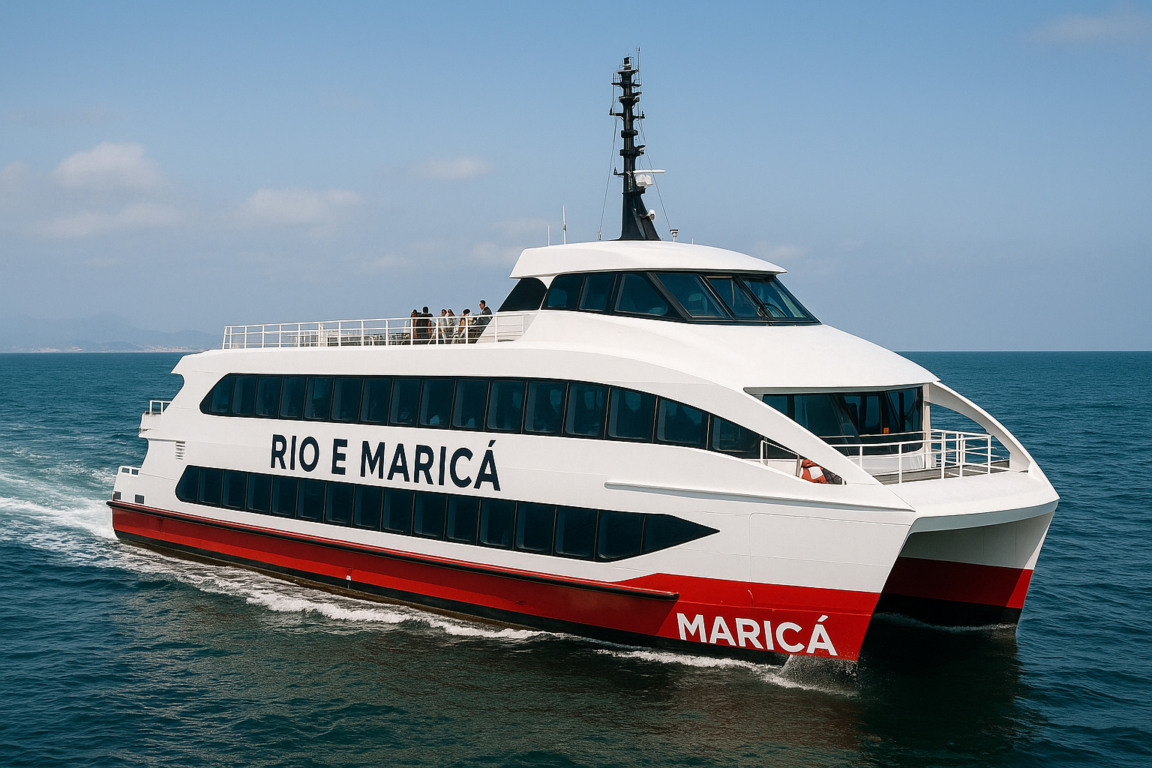 Ferry boat entre Rio e Maricá | Imagem gerada por IA