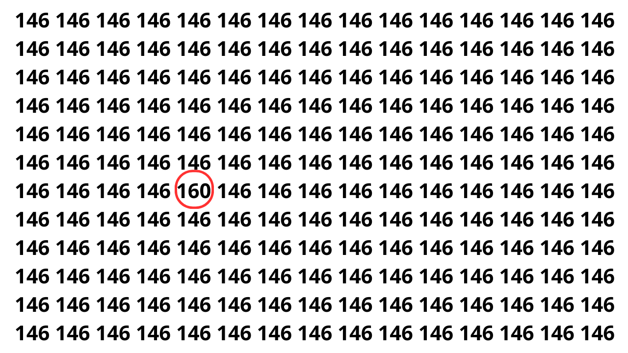 É quase impossível encontrar o número diferente em 10 segundos