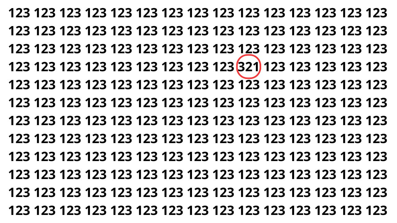 Será que você consegue encontrar o número 321?