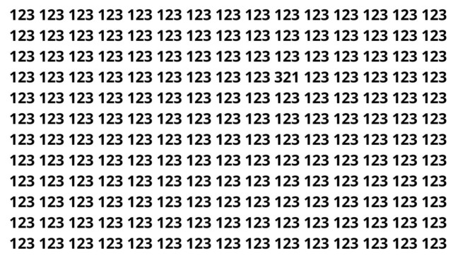 Será que você consegue encontrar o número 321? Será que você consegue encontrar o número 321?