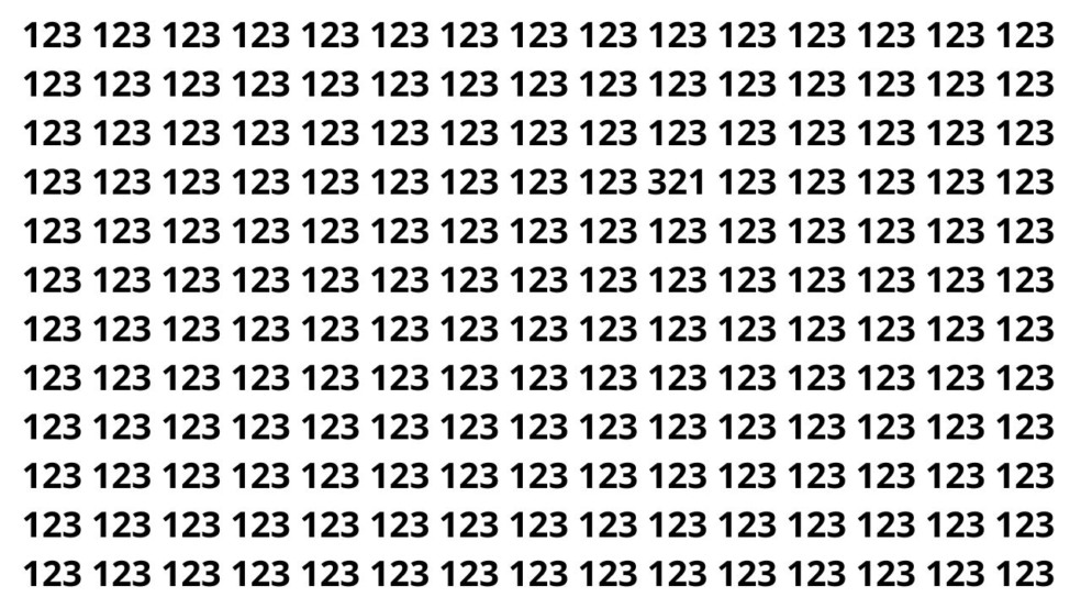 Será que você consegue encontrar o número 321? Será que você consegue encontrar o número 321?