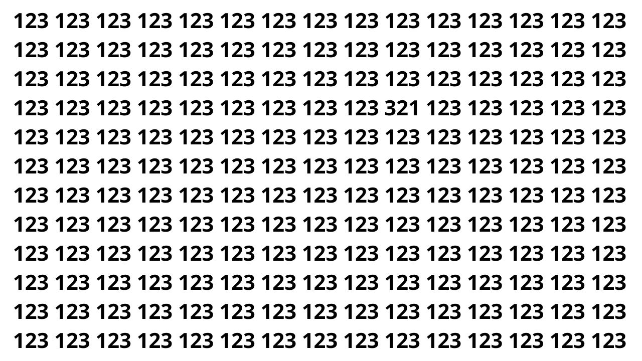 Será que você consegue encontrar o número 321?