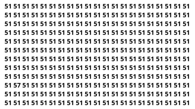 Você consegue achar o número 57 em 5 segundos?