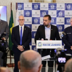 Governador Cláudio Castro durante coletiva de imprensa no Palácio Guanabara. Foto: Rafael Campos Governador Cláudio Castro durante coletiva de imprensa no Palácio Guanabara. Foto: Rafael Campos