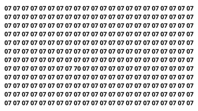 Encontre o 70 entre os 07 antes que o tempo acabe