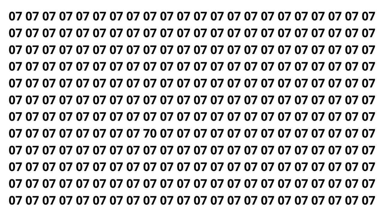 Encontre o 70 entre os 07 antes que o tempo acabe