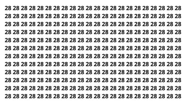 O número 82 está perdido entre tantos 28, você acha em menos de 8 segundos?