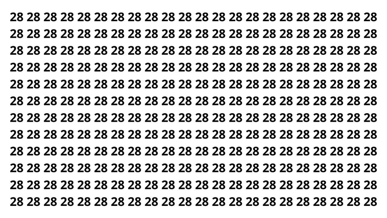 O número 82 está perdido entre tantos 28, você acha em menos de 8 segundos?