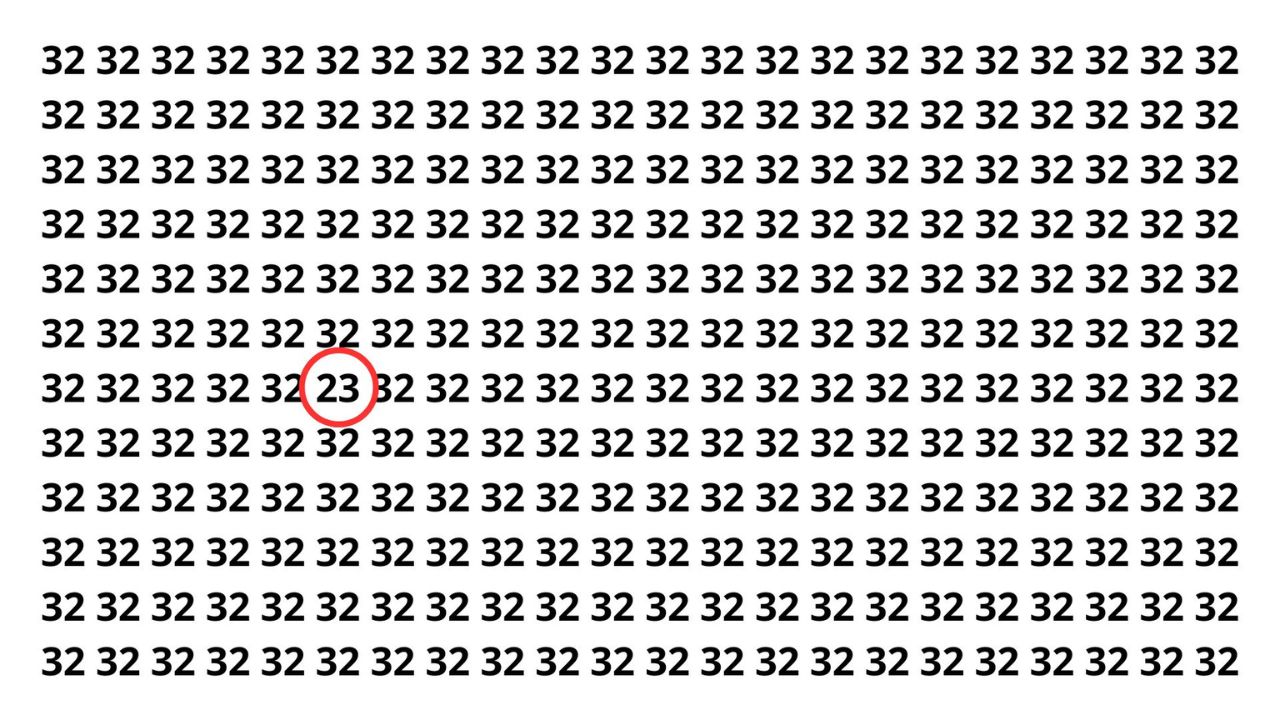 Encontre o 23 escondido entre dezenas de 32 e teste sua atenção agora