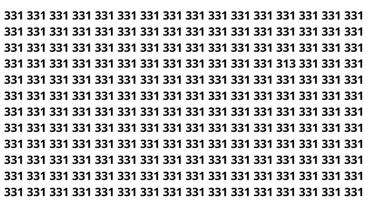 Parece fácil, consegue achar o 313 entre os 331?