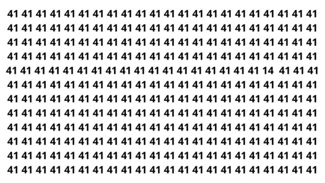 Quem tem boa atenção acha o 14 perdido no meio de tantos 41 em poucos segundos