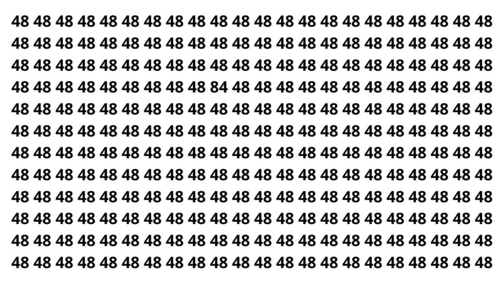 Desafio rápido pra ver se você acha o 84 perdido entre os 48 Desafio rápido pra ver se você acha o 84 perdido entre os 48