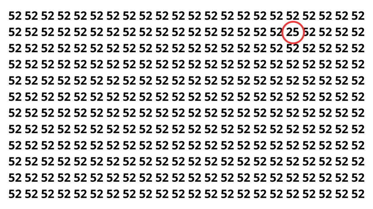 Encontrar o 25 no meio dos 52 parece fácil… mas será que é?