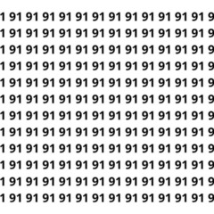 Teste de visão encontre o 19 entre os 91