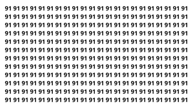 Teste de visão encontre o 19 entre os 91