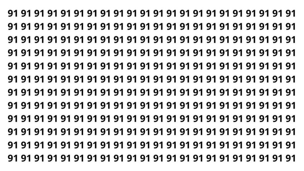 Teste de visão encontre o 19 entre os 91 Teste de visão encontre o 19 entre os 91