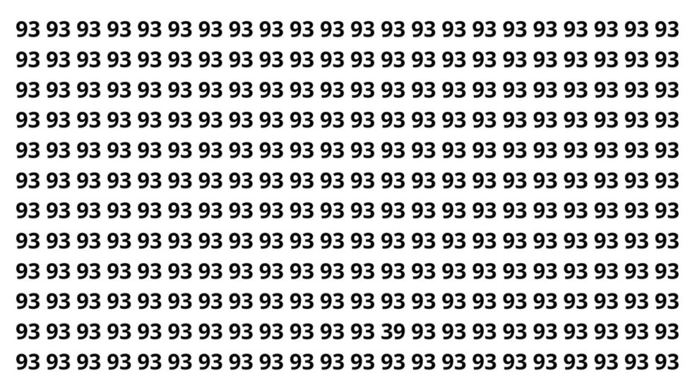 Tem um 39 perdido no meio dos 93, bora achar rapidinho