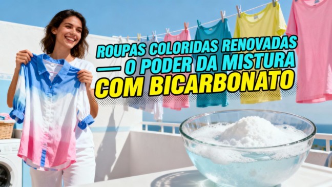 Essa mistura com bicarbonato elimina manchas antigas de roupas coloridas