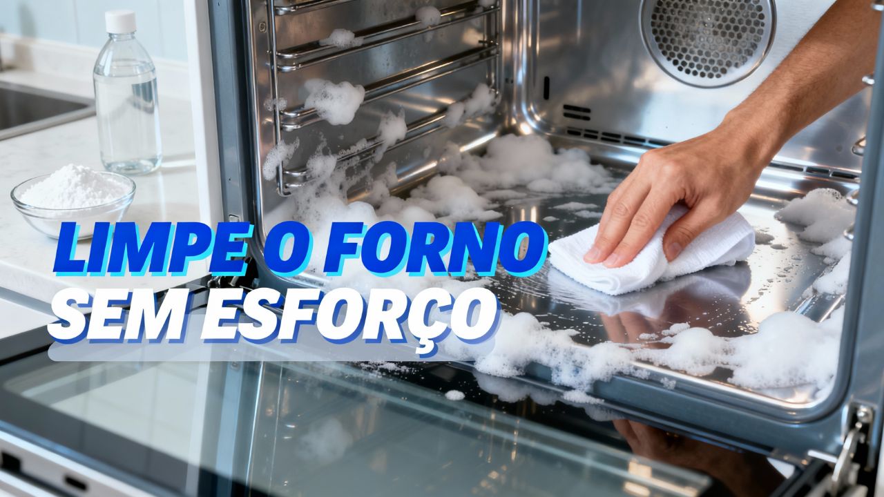 Esse truque com vinagre e bicarbonato limpa o forno sem esforço