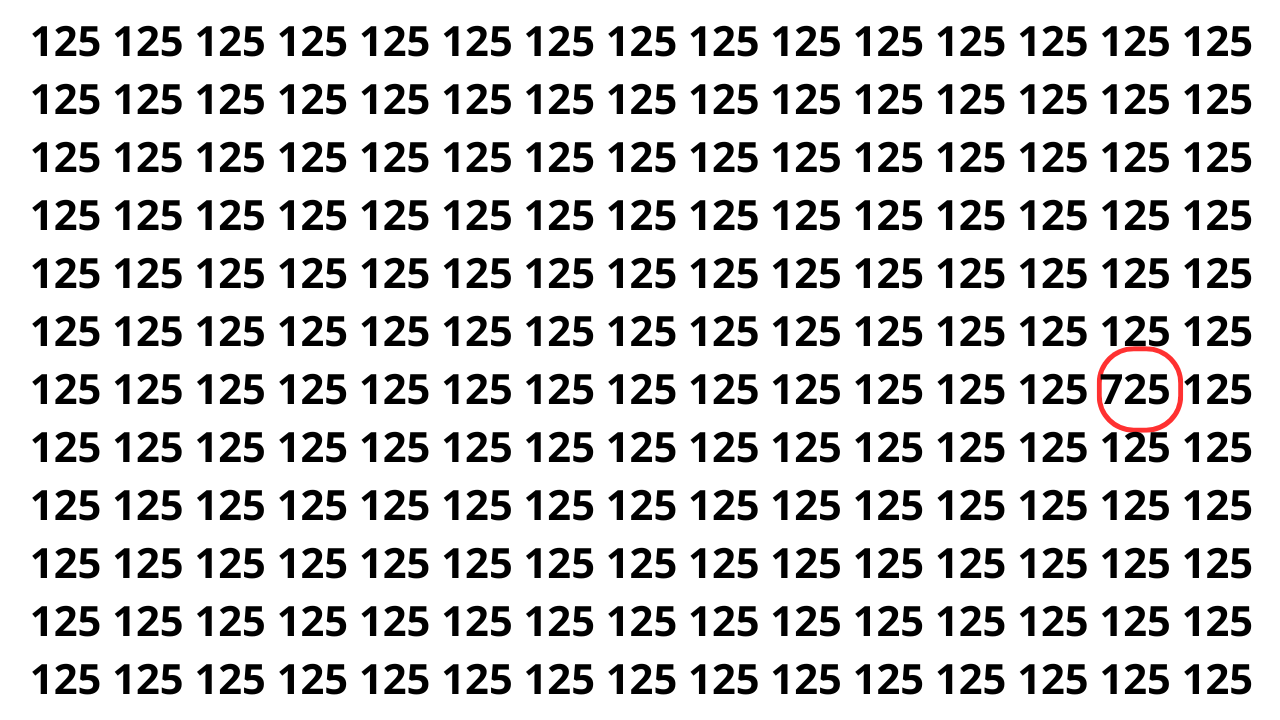 Tem um número diferente nesta imagem e poucos conseguem ver