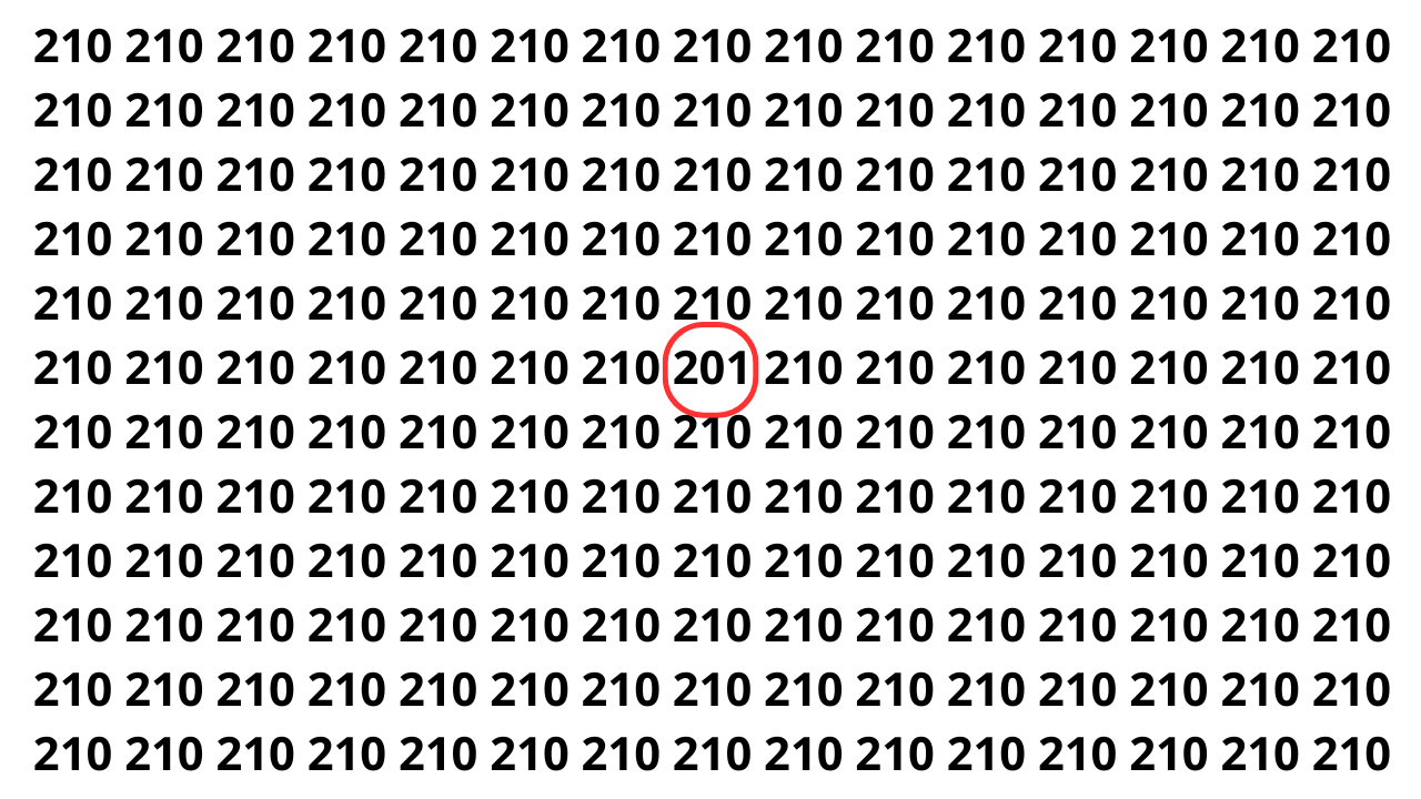 Teste sua percepção e descubra onde está o número diferente