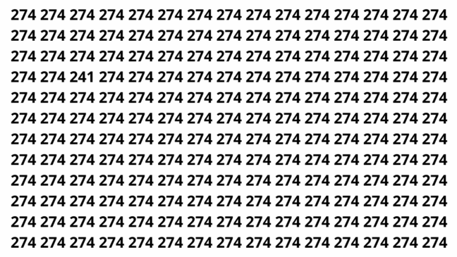 Atenção máxima: consegue achar o número 241 em 5 segundos?