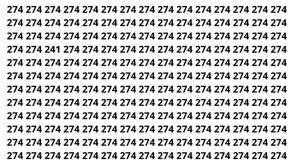 Atenção máxima: consegue achar o número 241 em 5 segundos?