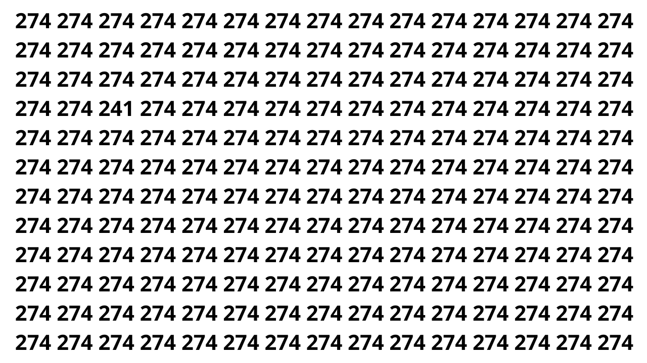 Atenção máxima: consegue achar o número 241 em 5 segundos?