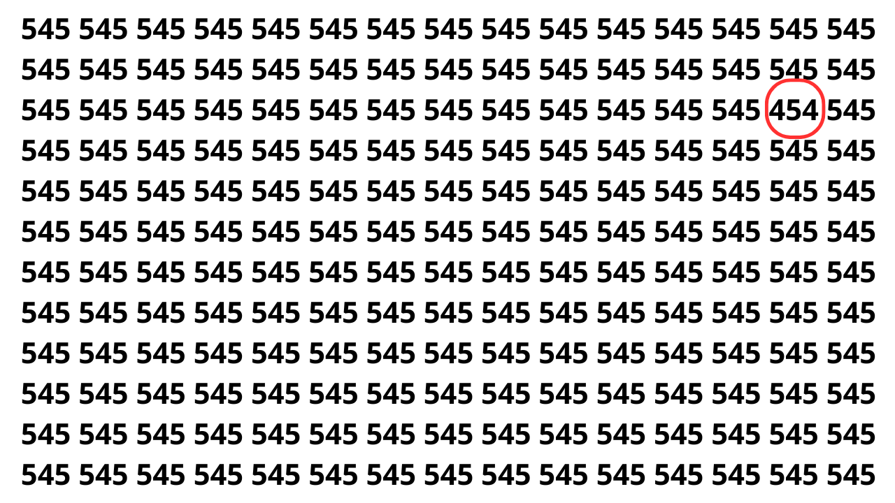 Apenas os mais atentos identificam o número 454 rapidamente