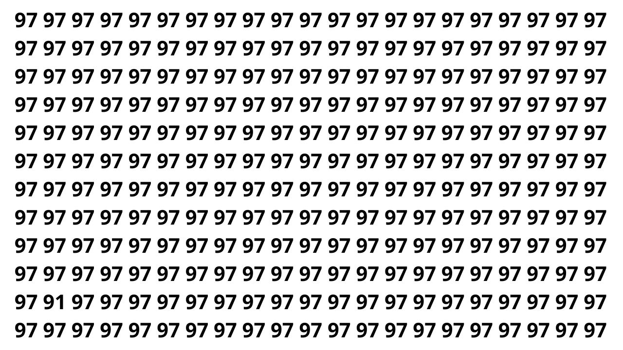 Só 5 em cada 20 pessoas encontram o número 91 neste puzzle