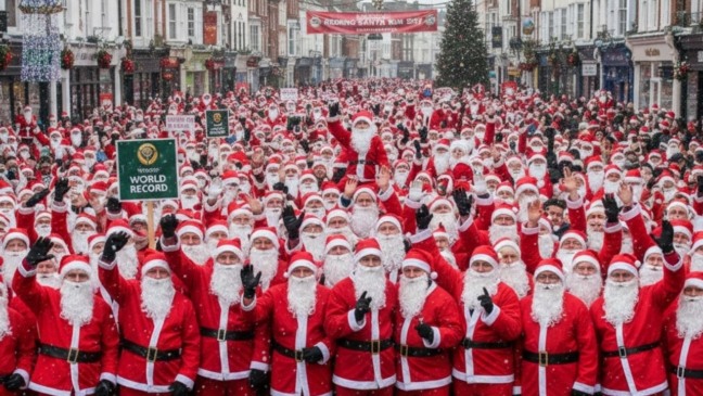 O encontro de papais noéis que entrou para o livro dos recordes