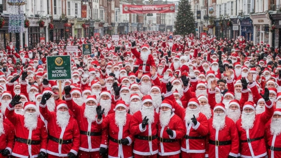 O encontro de papais noéis que entrou para o livro dos recordes