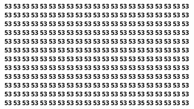 Encontre o número 35 entre vários 53 em menos de 8 segundos