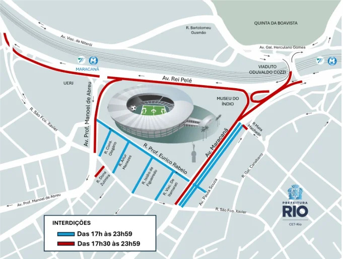Rio de Janeiro prepara mudanças no trânsito para jogo no Maracanã Rio de Janeiro prepara mudanças no trânsito para jogo no Maracanã