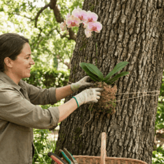 A escolha da árvore é um dos primeiros passos para quem deseja aprender como plantar orquídea na árvore com segurança