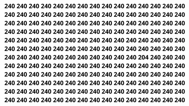 Consegue achar o intruso entre dezenas de 240 em 5 segundos?