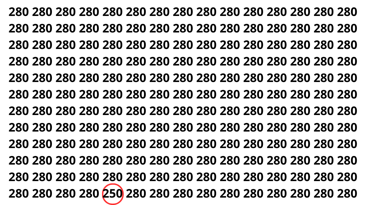Número intruso: desafie sua atenção entre os 280