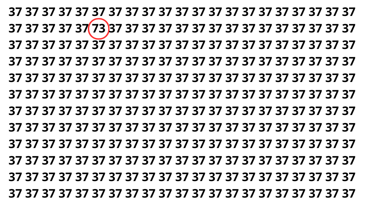 Você tem 8 segundos para encontrar o número diferente nesta sequência