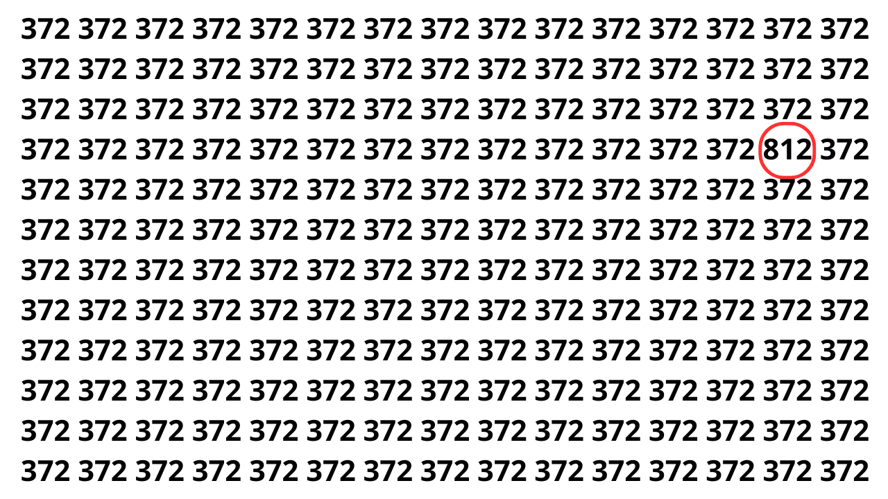 Sua visão é rápida o suficiente para achar o número 812?