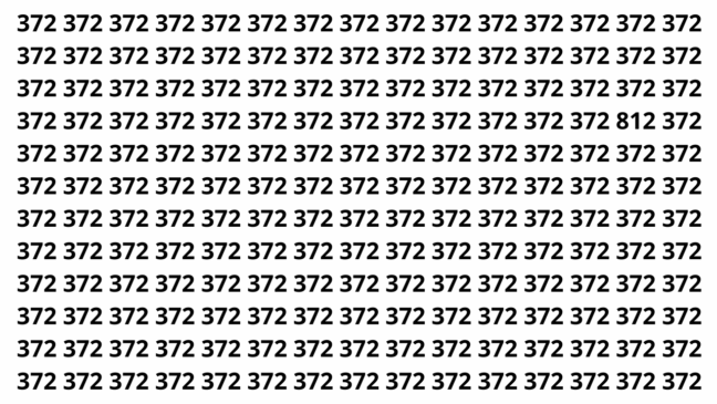 Sua visão é rápida o suficiente para achar o número 812?
