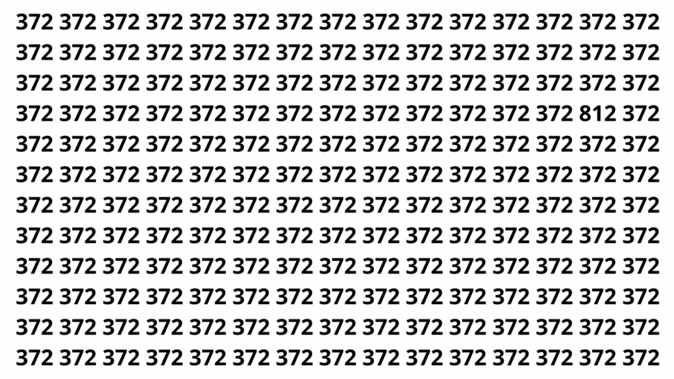 Sua visão é rápida o suficiente para achar o número 812? Sua visão é rápida o suficiente para achar o número 812?