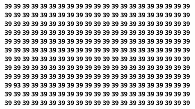 Onde está o número diferente nesta ilusão de ótica?