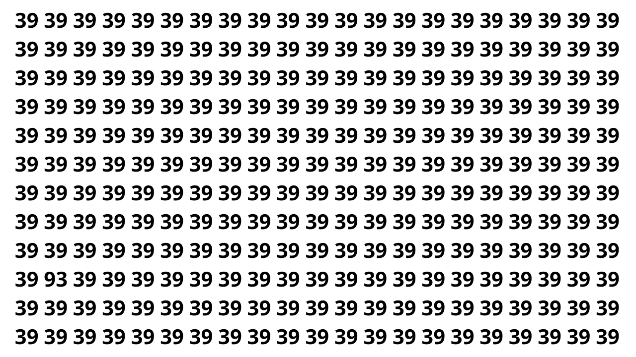 Onde está o número diferente nesta ilusão de ótica?